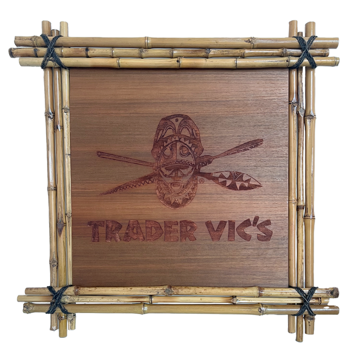 TRADER VIC'S SIGN WITH BAMBOO FRAME